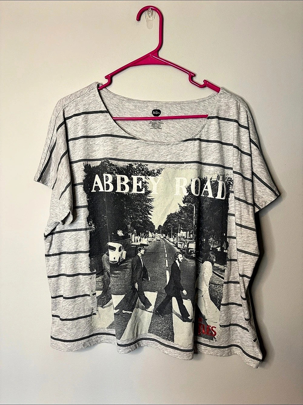 The Beatles Abbey Road Graphic Tee Gray & Black XXL